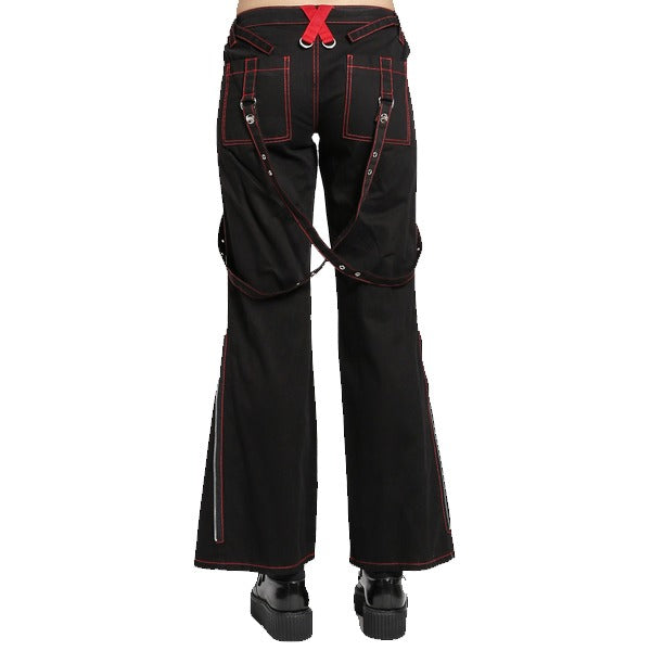 Women's Chains Black Handmade Power Pant Rhinestones Gothic Punk Emo Tripp Pants Straps Baggy Pants/USA