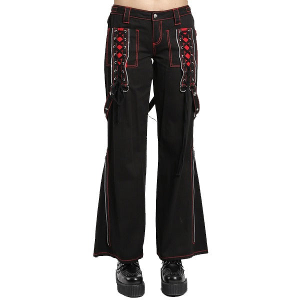 Women's Chains Black Handmade Power Pant Rhinestones Gothic Punk Emo Tripp Pants Straps Baggy Pants/USA