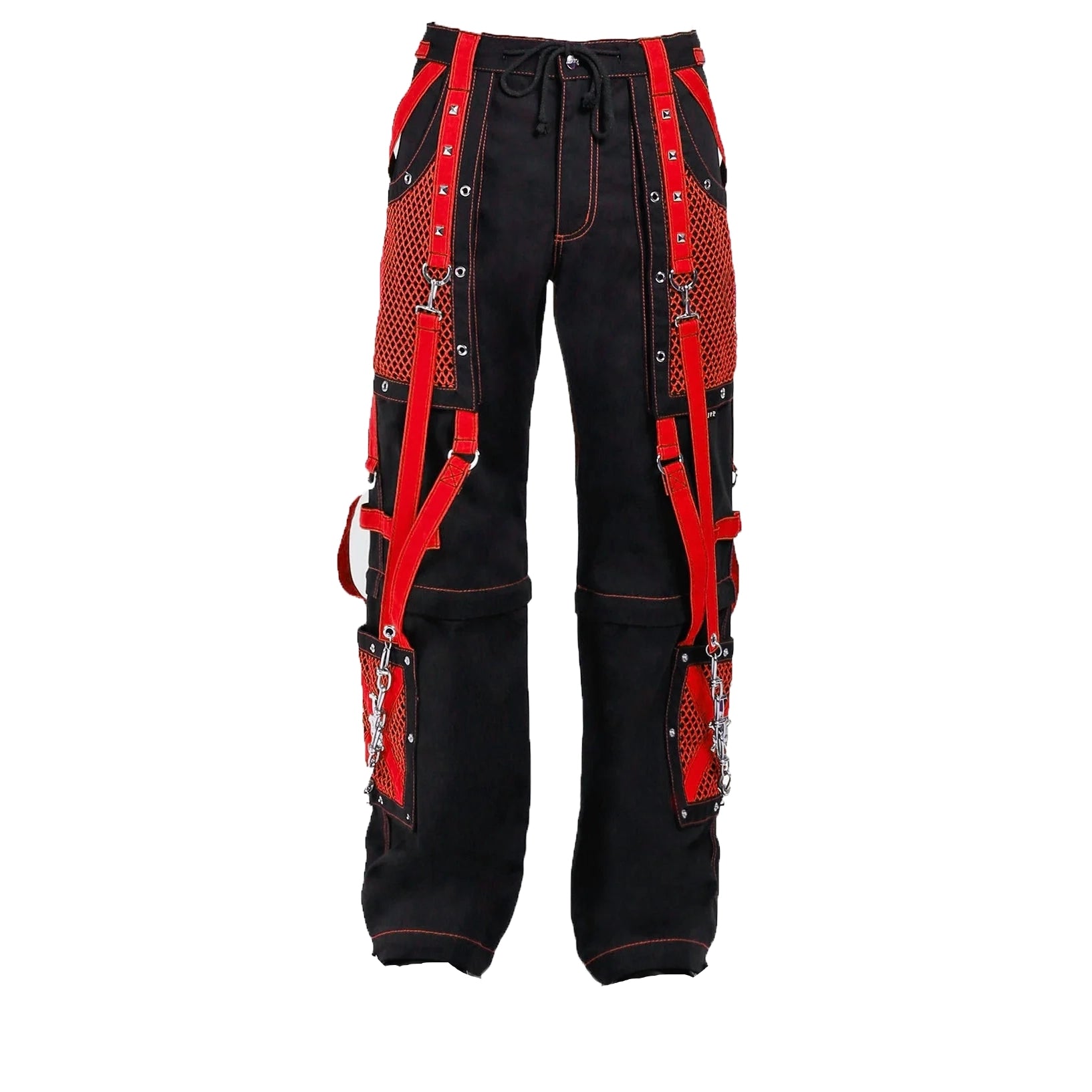 Black/Red Jeans Extreme Bondage Rocker Cyber Goth Steampunk Pant /Trip Usa