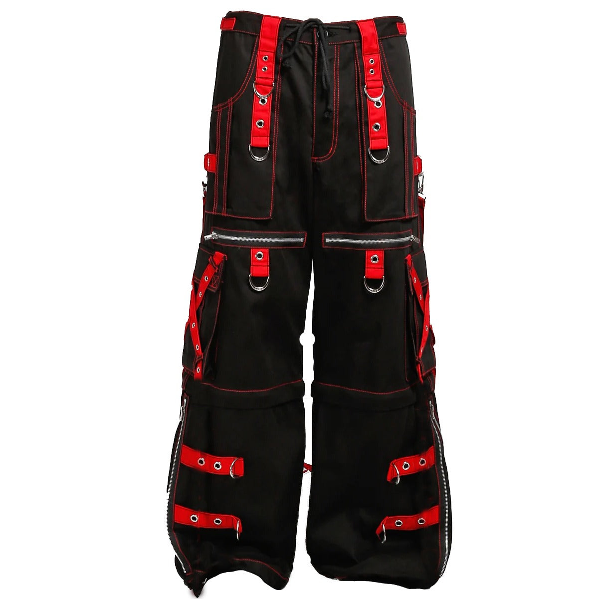 Gothic Men's Zip Off Pants Black Red