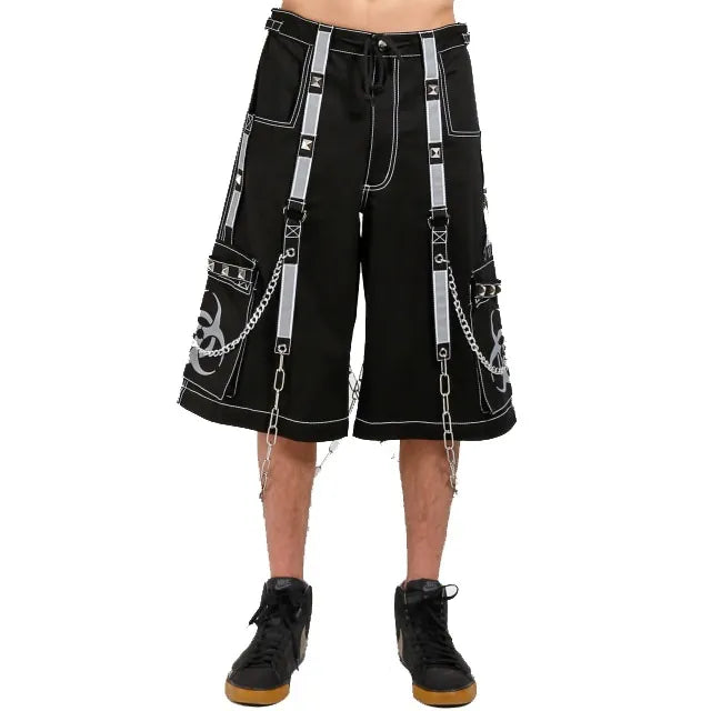 Prime Quality Mens Gothic Bondage Reflective Street Walker Short Alternative Punk Rock Emo Shorts