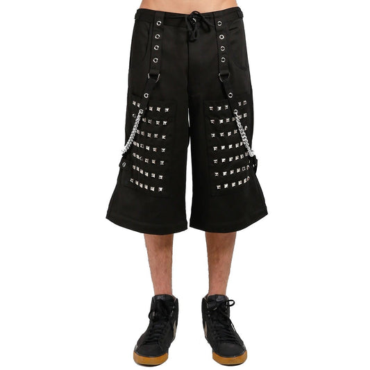 Gothic Mens Black Goth Monster Studs Gothic Punk Rock Shorts