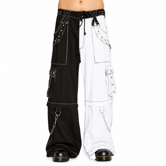 Gothic Bondage Men's Pant Alternative Punk Rock White Emo Trouser Pant Shorts