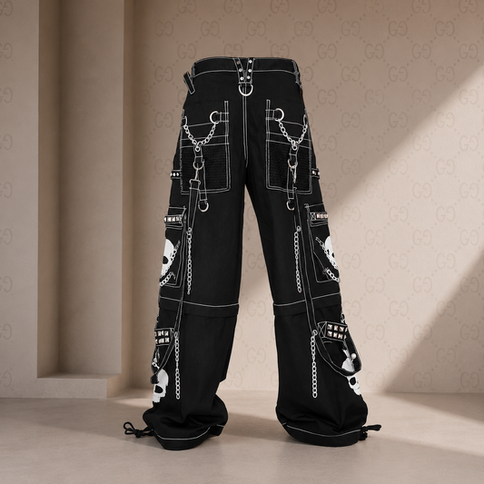 Gothic Bondage Black Big Skull Men Pant Alternative Punk Rock Emo Trouser Pant Shorts Usa