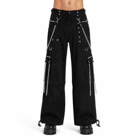 Gothic Straps Zipper Trousers Punk Rock Studs Metal Amp Chain Trouser Pants