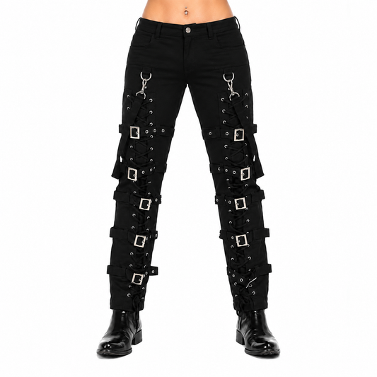 Men's Electra Bondage Rave Gothic Cyber Chain Gothic Jeans Punk Rock Pants