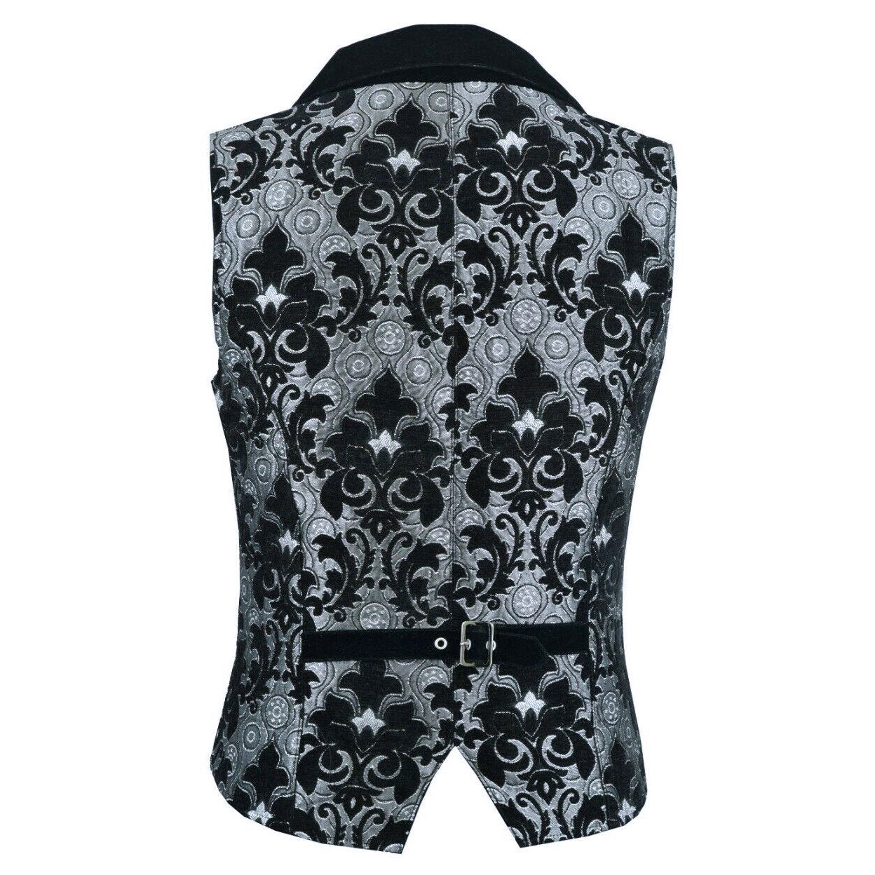 DARKROCK ARISTOCRAT VEST BLACK SILVER TAPESTRY (back)