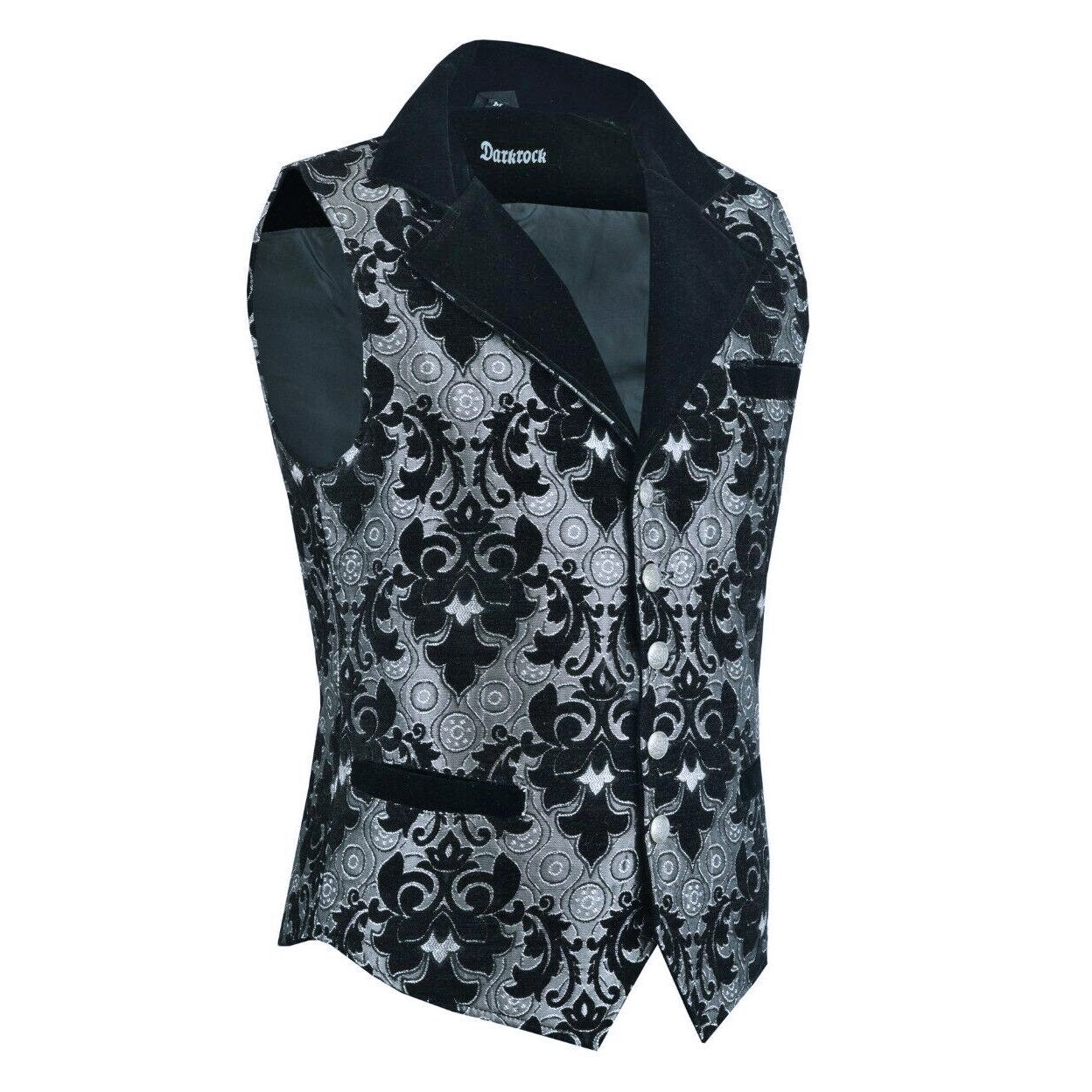 DARKROCK ARISTOCRAT VEST BLACK SILVER TAPESTRY (side)