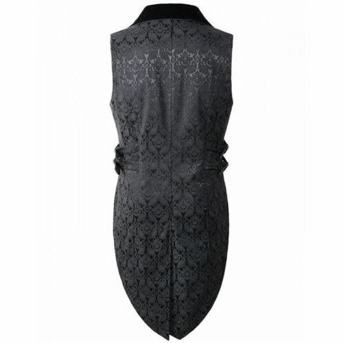 Men's Brocade Vest Waistcoat Tailcoat Black Velvet Gothic Steampunk/USA Sizes