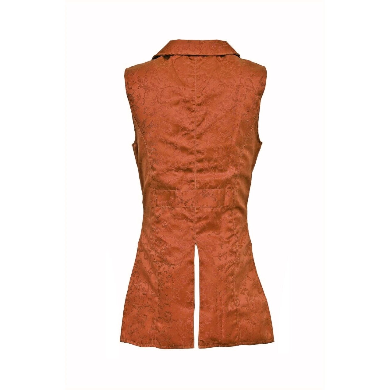 DARKROCK Brown Brocade Double Breasted GOVERNOR Vest Waistcoat (back)