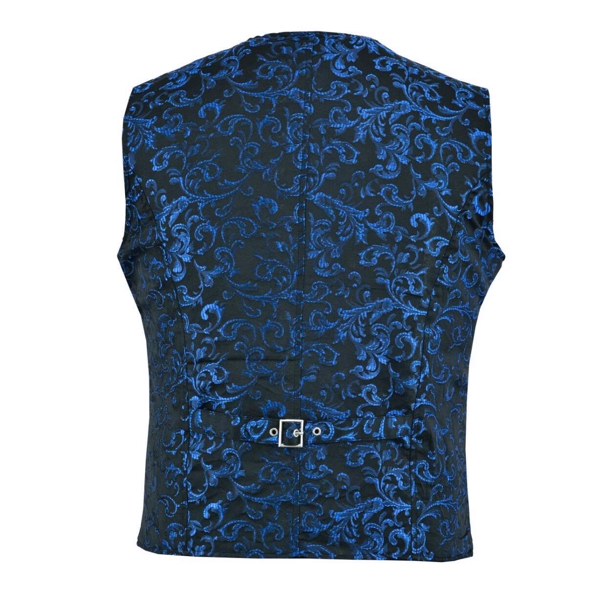 Premium Men's Designer Stylish Casual Brocade Blue Vest /USA Sizes