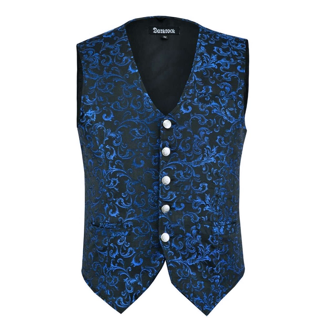 Premium Men's Designer Stylish Casual Brocade Blue Vest /USA Sizes