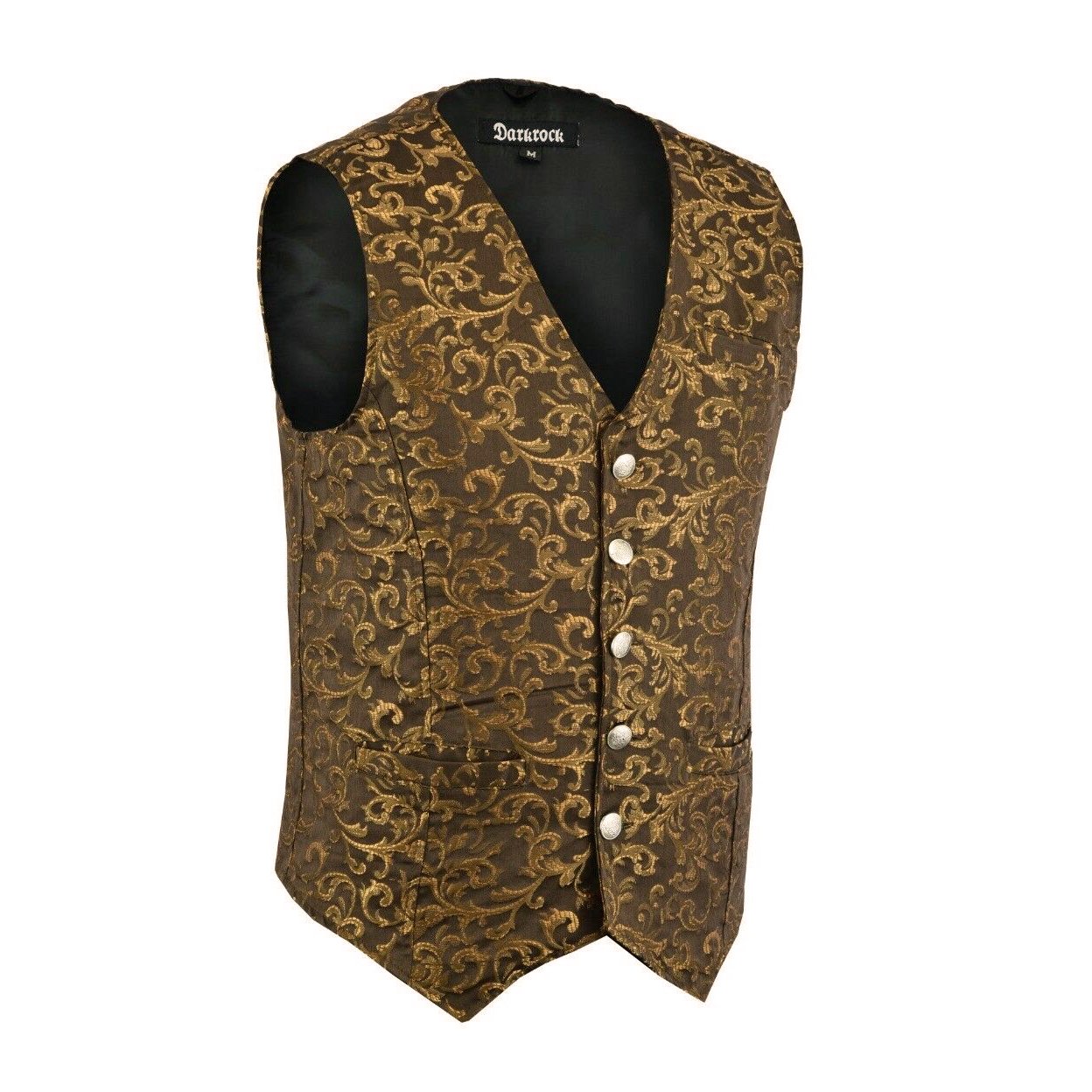 Premium Men's Designer Stylish Casual Brocade Gold Vest /Usa Sizes