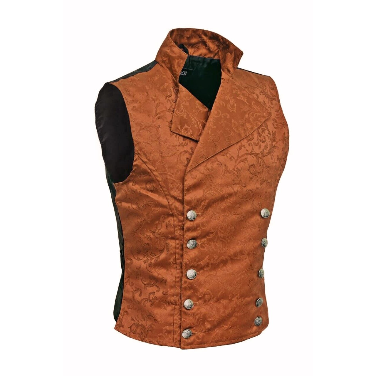 Men's Steampunk Double-Breasted Waistcoat Brown Vest Gothic/Western-Reenactment/Usa