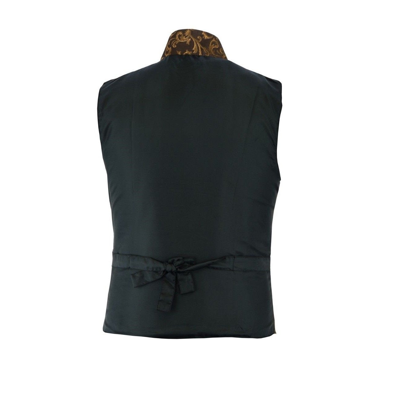 Men's Steampunk Double-Breasted Waistcoat Gold Vest Gothic/Western-Reenactment/Usa