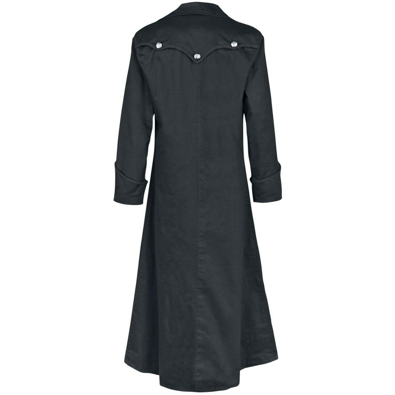 Gothic Steampunk Army Black Jacket Men's Punk Highwayman Regency Long Coat