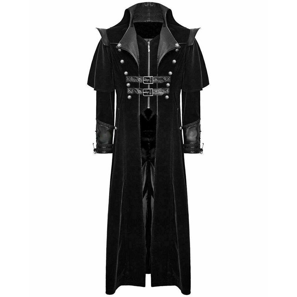 Gothic Steampunk Military Black Jacket Men's Punk Highwayman Regency Long Coat