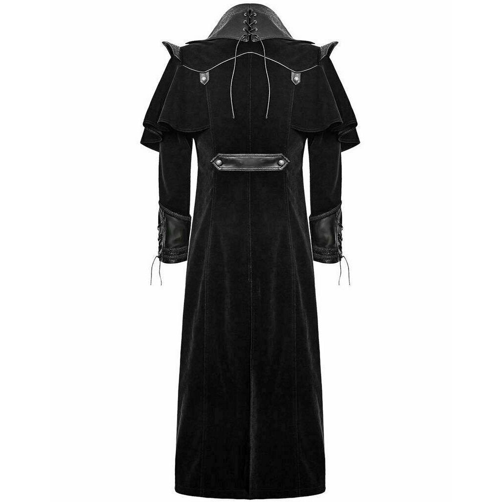 Gothic Steampunk Military Black Jacket Men's Punk Highwayman Regency Long Coat