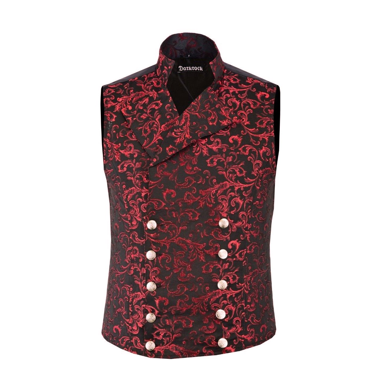 Men's Steampunk Double-Breasted Waistcoat Red Vest Gothic/Western-Reenactment/Usa