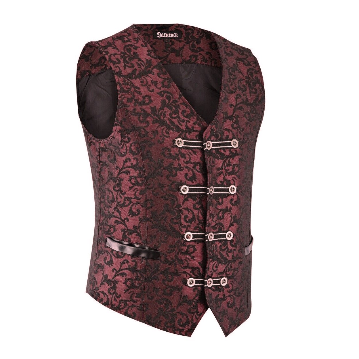 Premium Extreme Quality Men's Vest Waistcoat Red Damask Velvet Goth Steampunk VTG/Brocade Vest