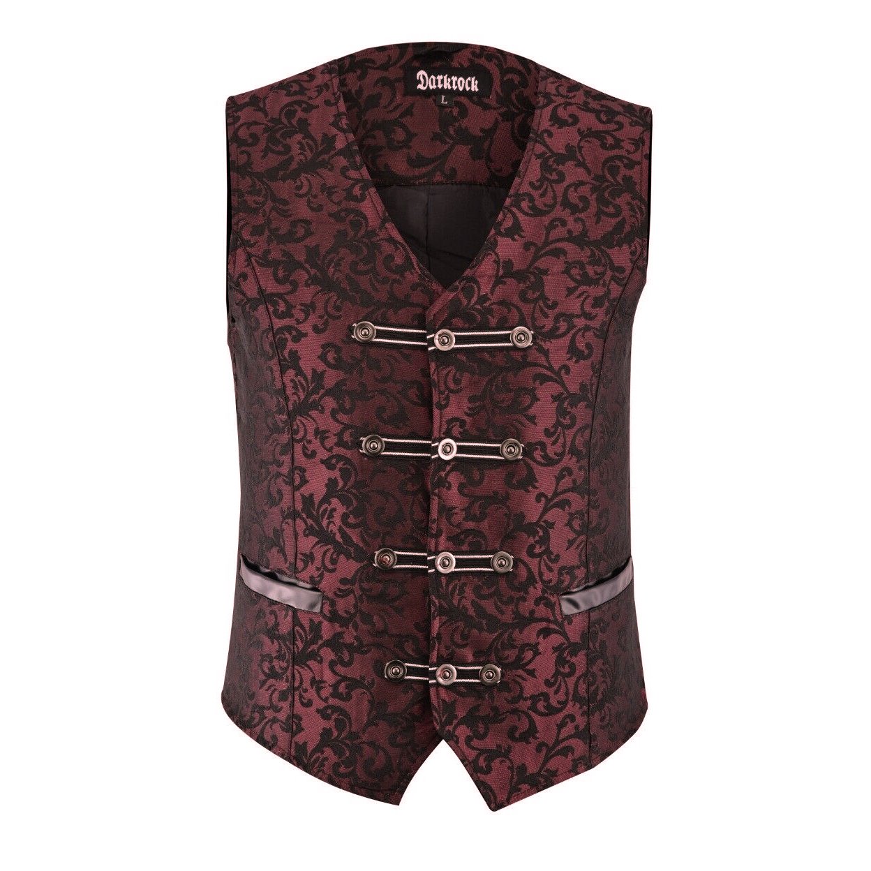 Premium Extreme Quality Men's Vest Waistcoat Red Damask Velvet Goth Steampunk VTG/Brocade Vest
