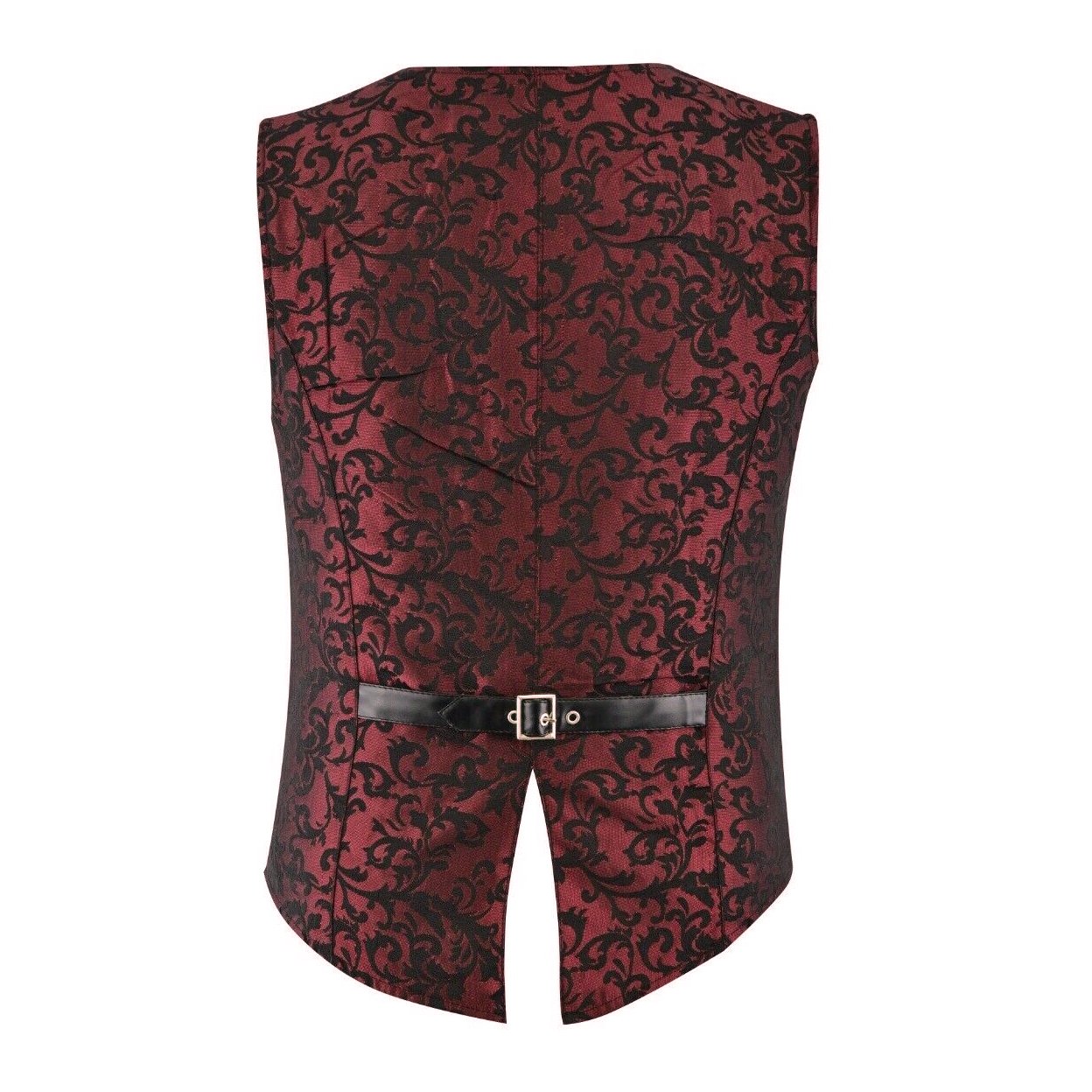 Premium Extreme Quality Men's Vest Waistcoat Red Damask Velvet Goth Steampunk VTG/Brocade Vest