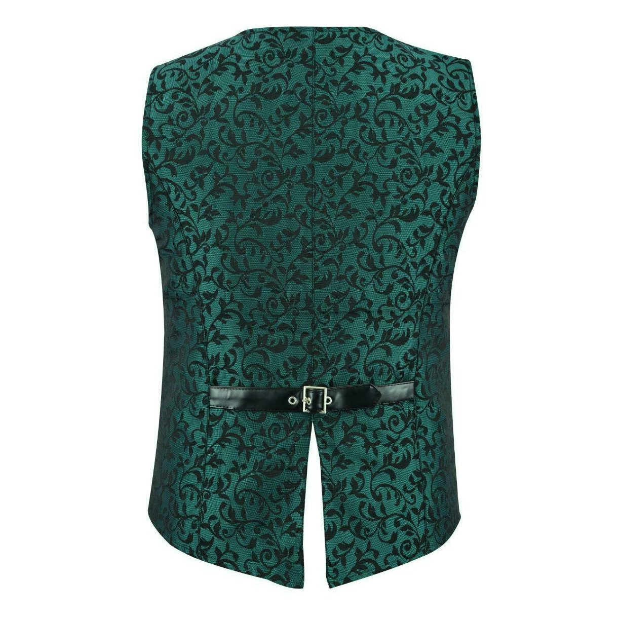 Premium Men's Vest Waistcoat Green Damask Velvet Goth Steampunk VTG/Brocade Vest