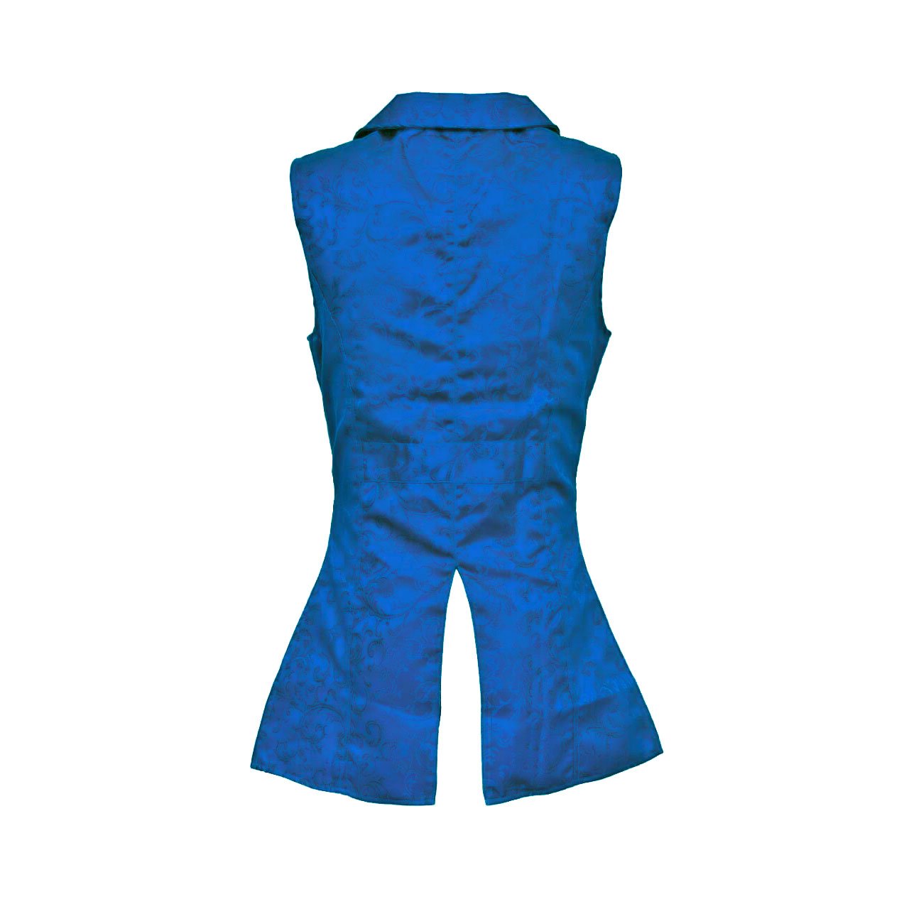 Men's Double Breasted Governor Vest Waistcoat VTG Brocade Gothic Steampunk/USA Royal Blue