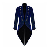 Men's Velvet Vladimir Tuxedo Blue Velvet Jacket Tail Coat Goth Steampunk Victorian
