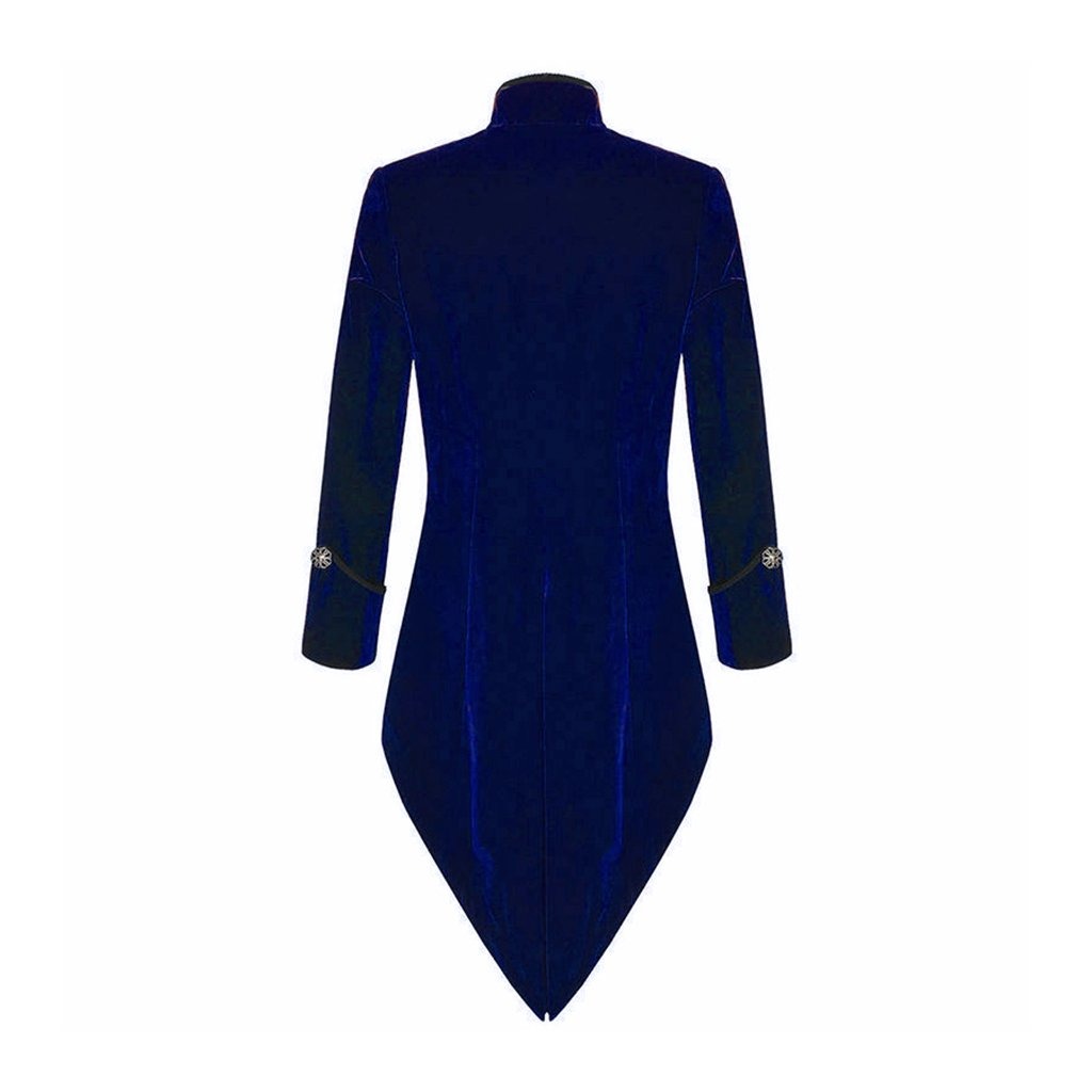 Men's Velvet Vladimir Tuxedo Blue Velvet Jacket Tail Coat Goth Steampunk Victorian