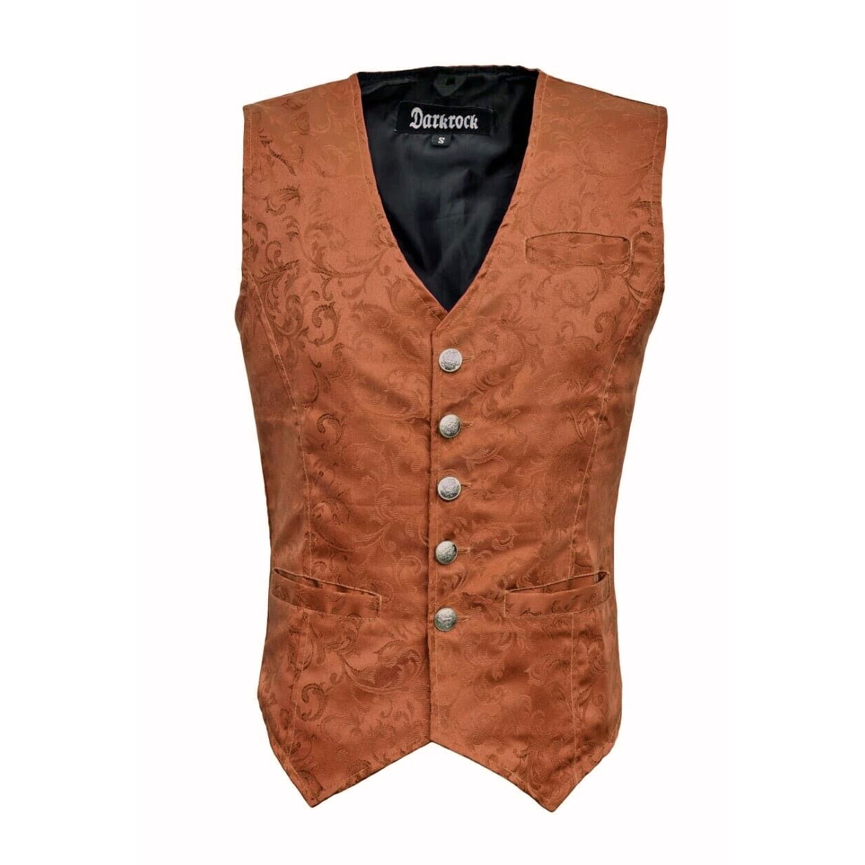 DARKROCK Waistcoat Gothic Steampunk Brown Vest(front)