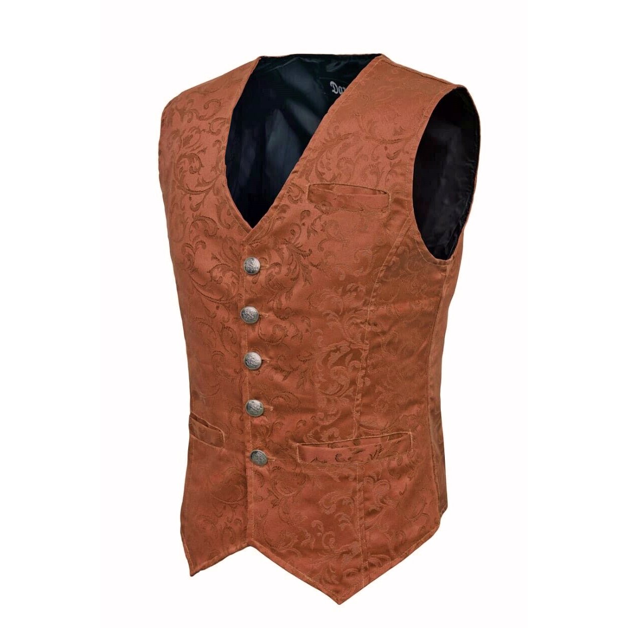 DARKROCK Waistcoat Gothic Steampunk Brown Vest(side)