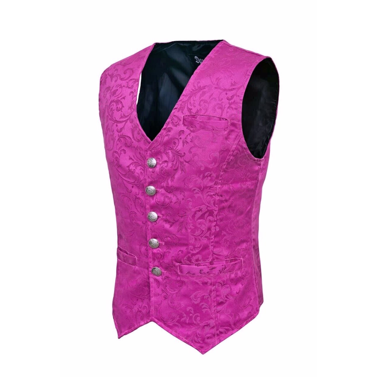 DARKROCK Waistcoat Gothic Steampunk Purple Vest(side)