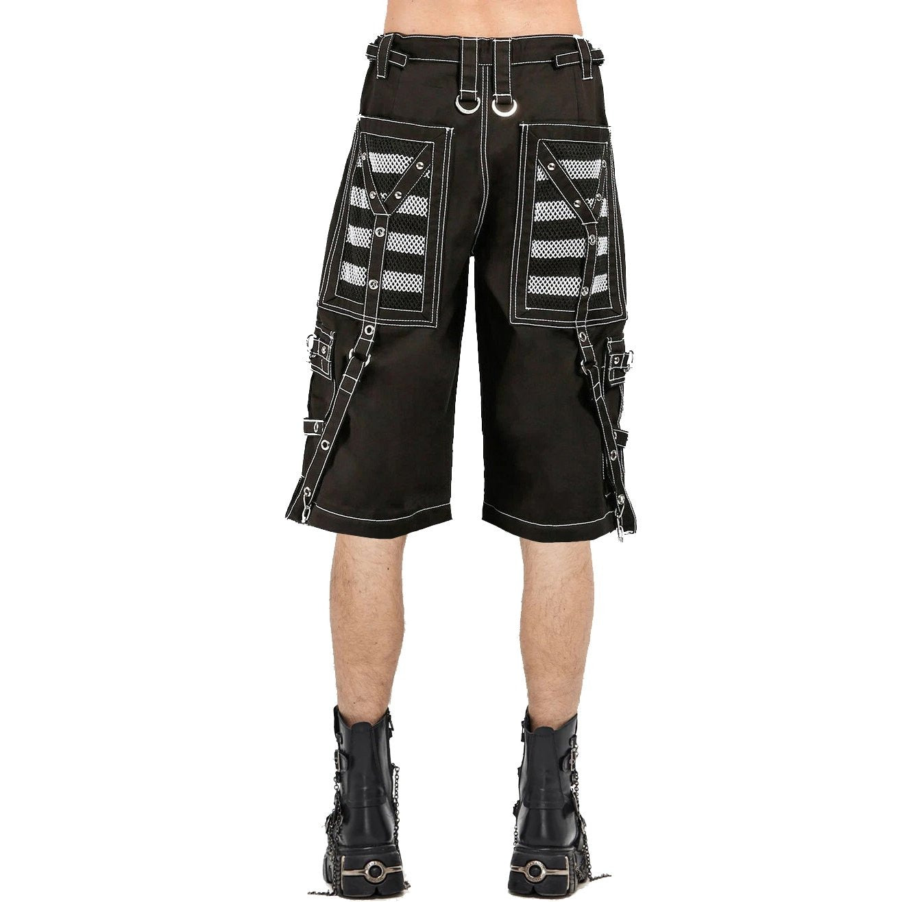 Gothic Extreme Bondage Skater Gothic Punk Rocker Cyber Steampunk Biker Tripp Shorts