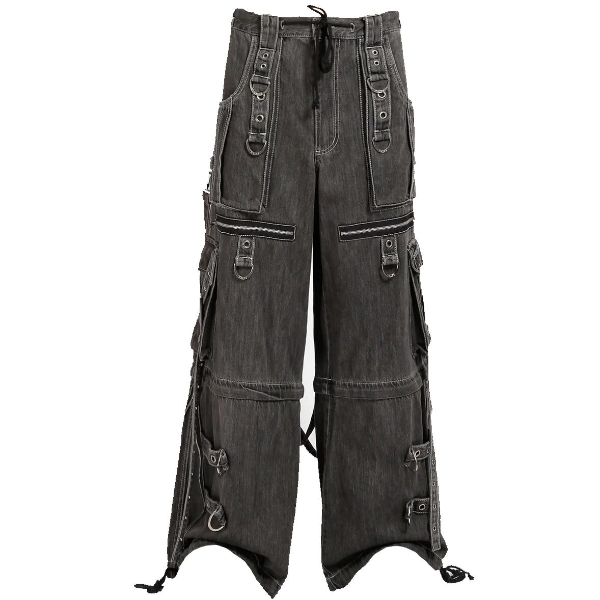 GOTHIC X-STRAP PANT BLACK DENIM