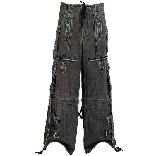 GOTHIC X-STRAP PANT BLACK DENIM