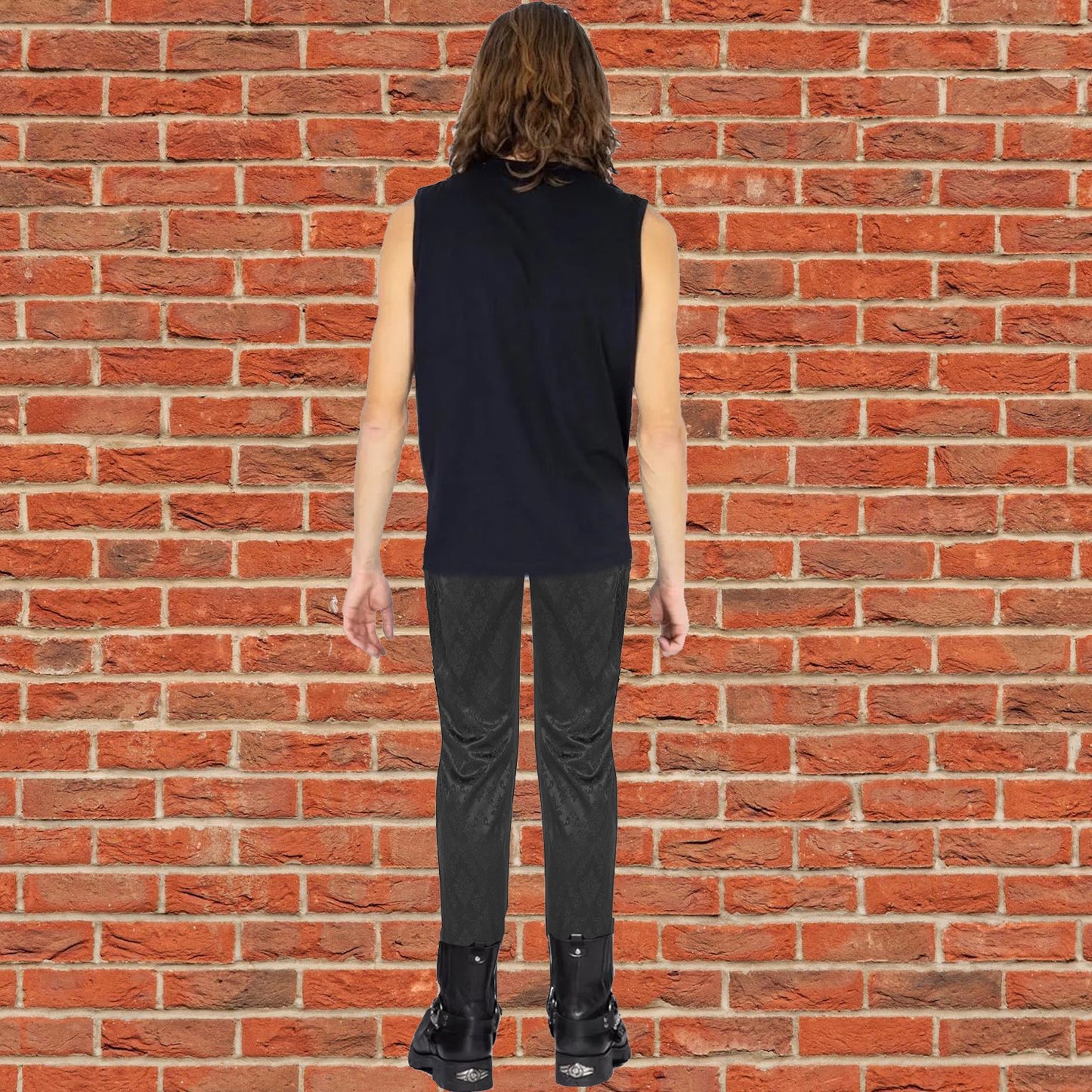 Gothic Punk Rave Mens Gothic Aristocrat Jacquard Dress Pants