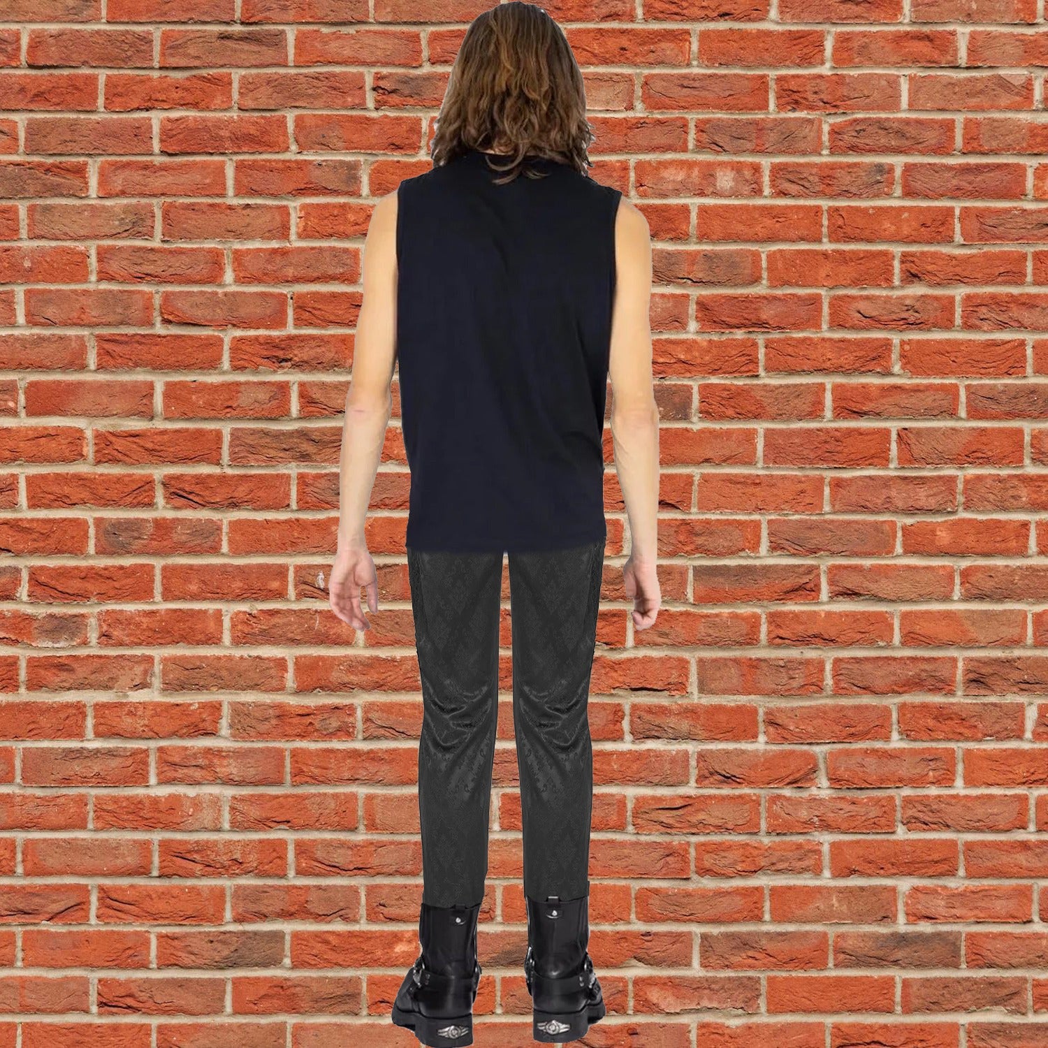 Gothic Punk Rave Mens Gothic Aristocrat Jacquard Dress Pants