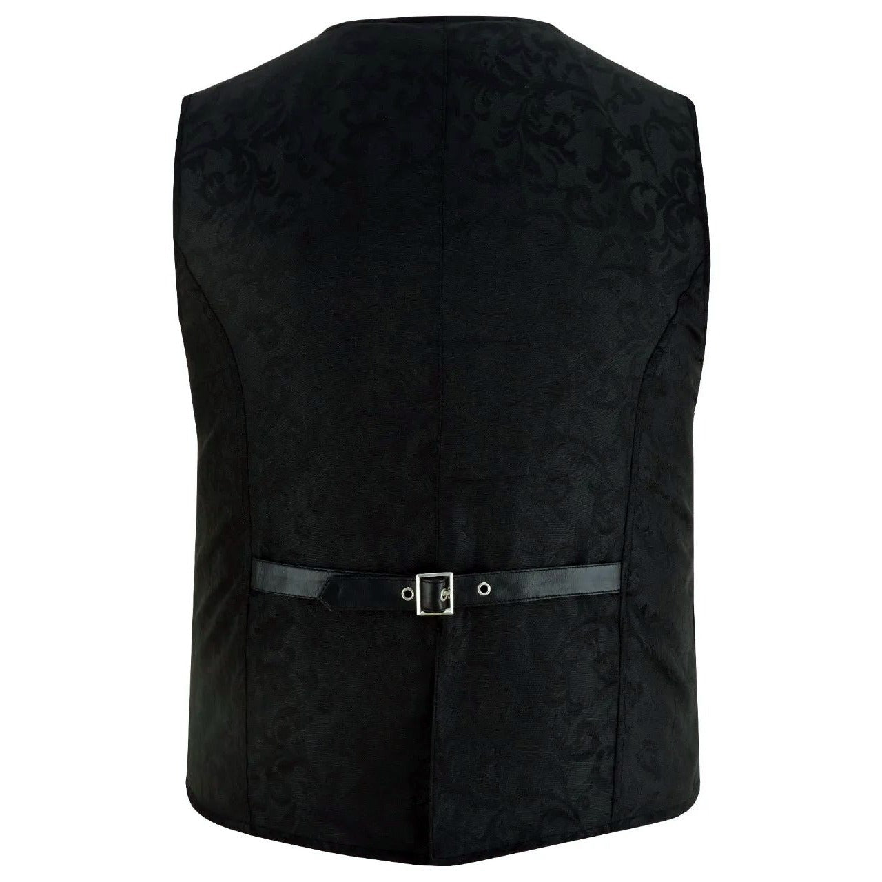 Premium Men's Vest Waistcoat Black Damask Velvet Goth Steampunk VTG/Brocade Vest