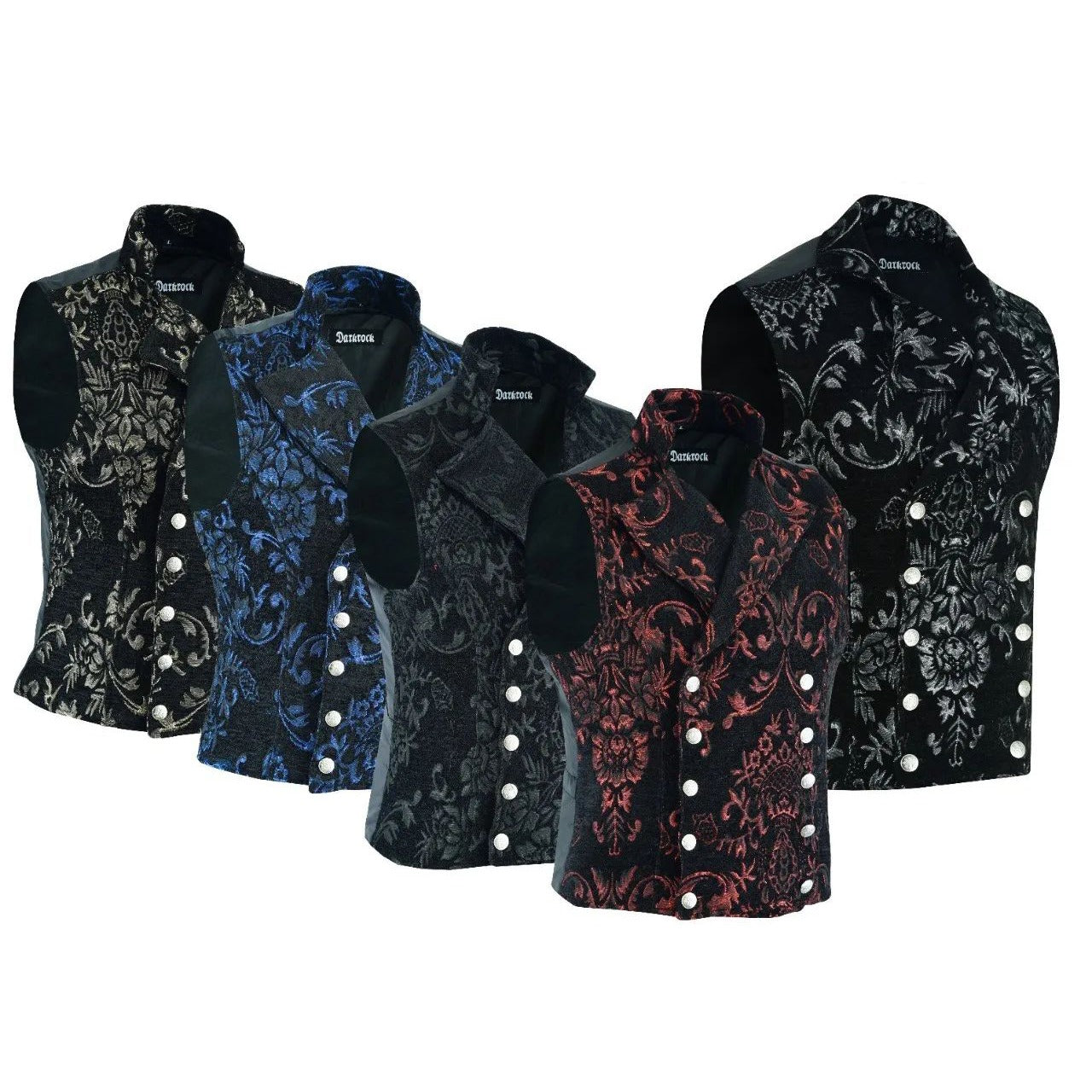 MEN'S VICTORIAN GENTLEMAN'S ARISTOCRAT VEST TAPESTRY STYLISH CASUAL VEST SILVER BLACK