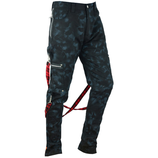 Men's Skinny Jeans Gothic Chaos Apocalyptic Goth Punk Rebel Pants Strap Pants