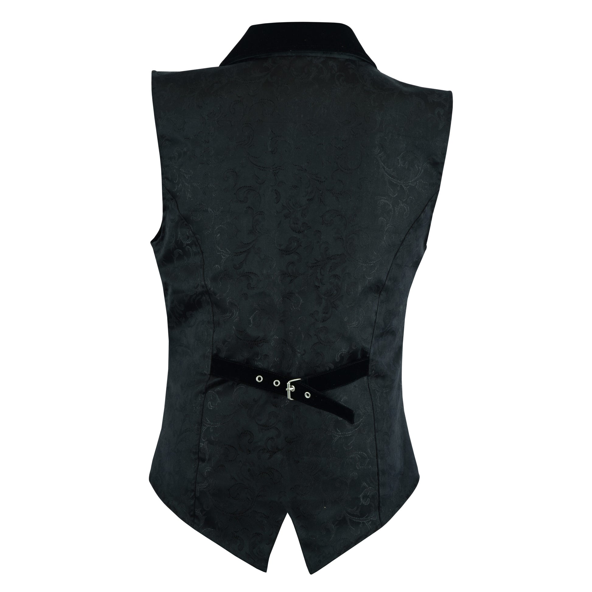 PREMIUM RENAISSANCE MEN'S WAISTCOAT BLACK BROCADE ARISTOCRAT VEST