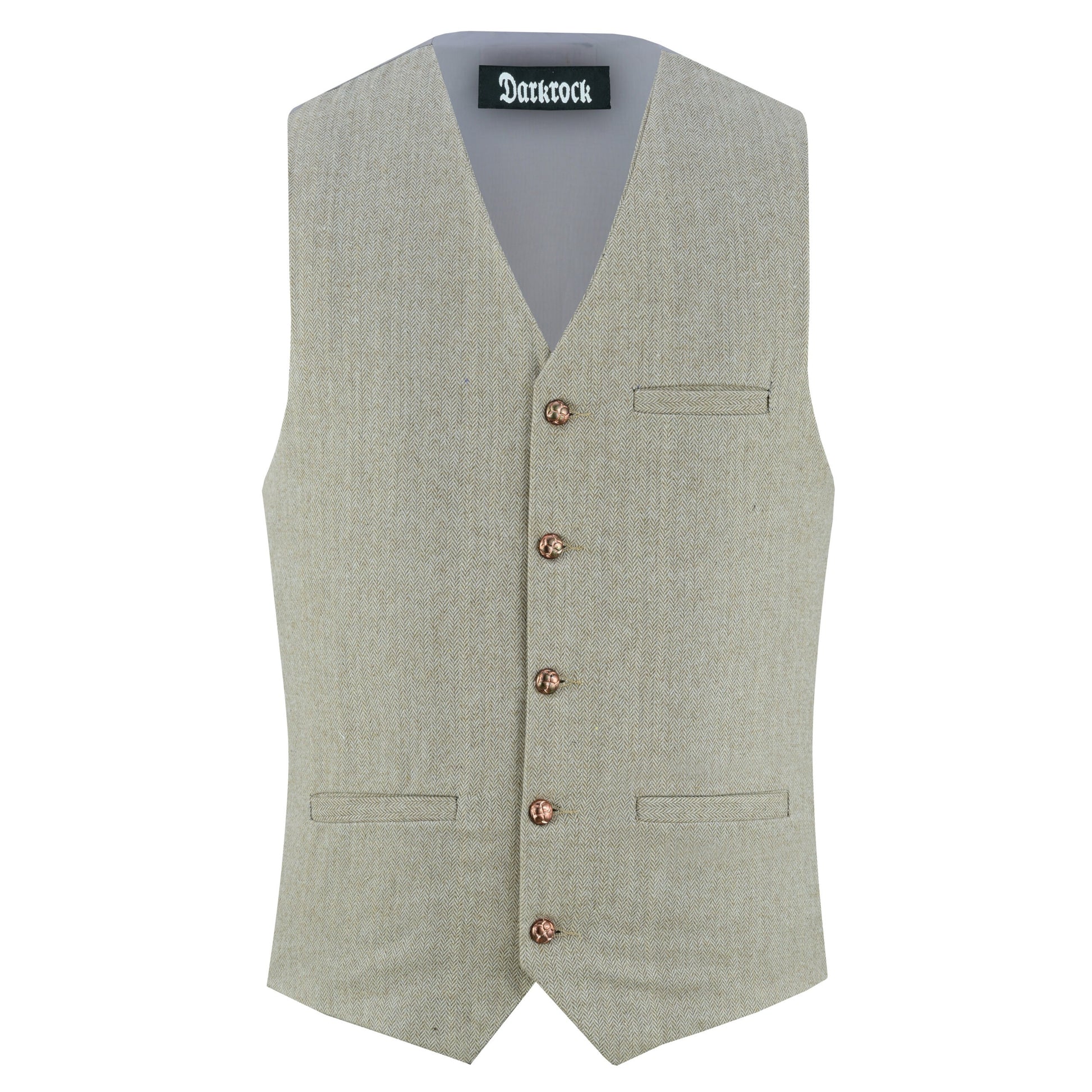 Men’s Herringbone Wool Blend Tweed Vest Premium Cream Waistcoat Suit Vest V Neck Slim Fit Waistcoat/USA