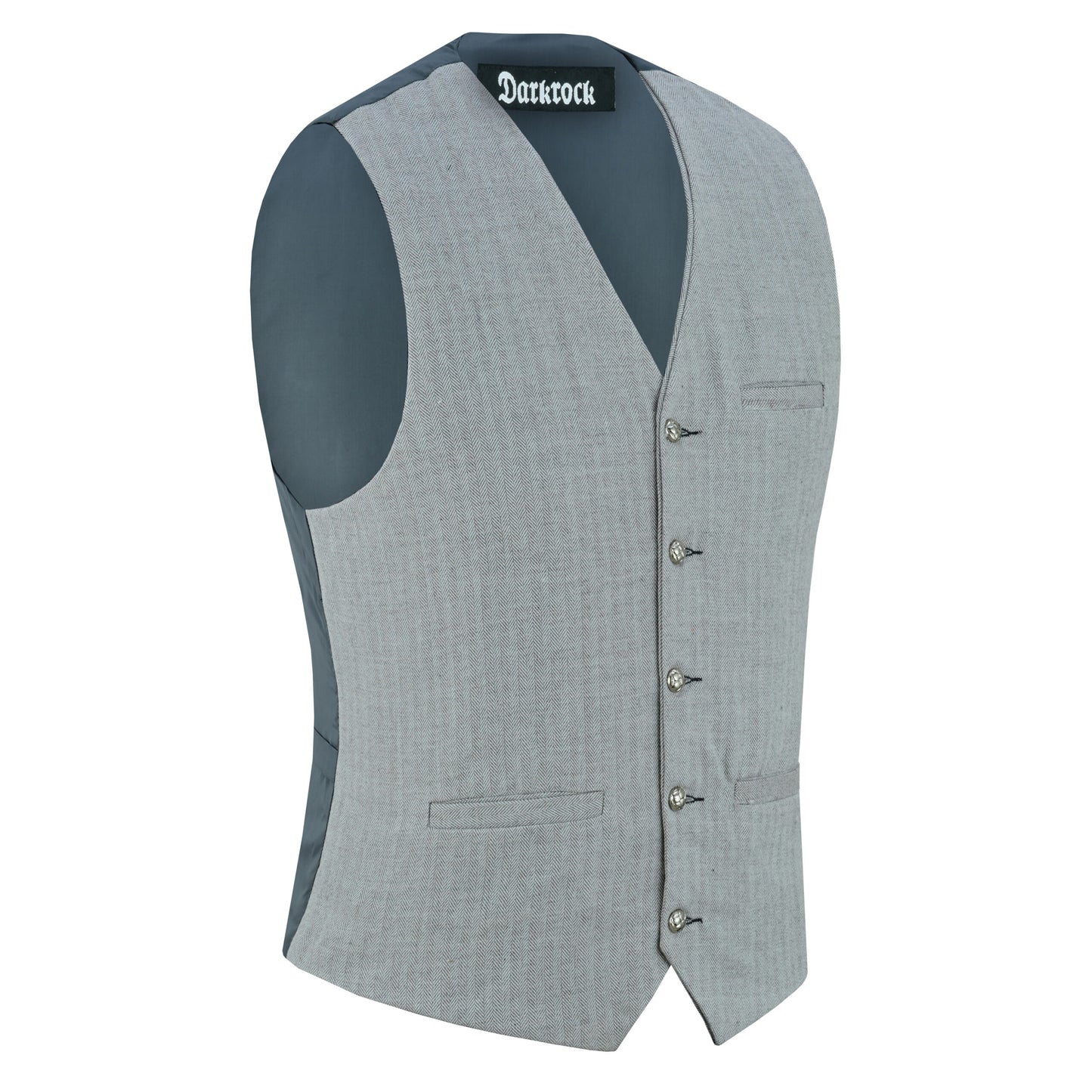 Men Herringbone Wool Blend Tweed Vest Premium Grey Waistcoat Suit Vest V Neck Slim Fit Waistcoat/USA