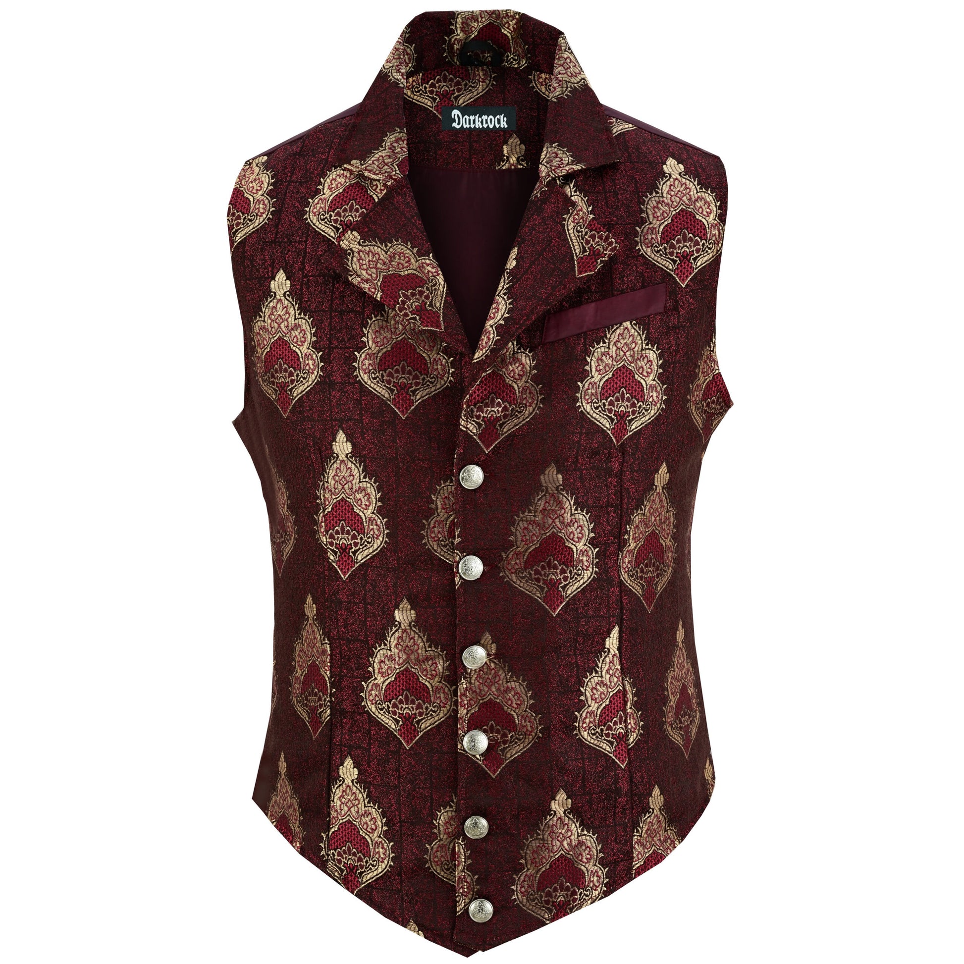 Handmade Red Men's Victorian Suit Gentleman Vest Steampunk Gothic Waistcoat/Usa