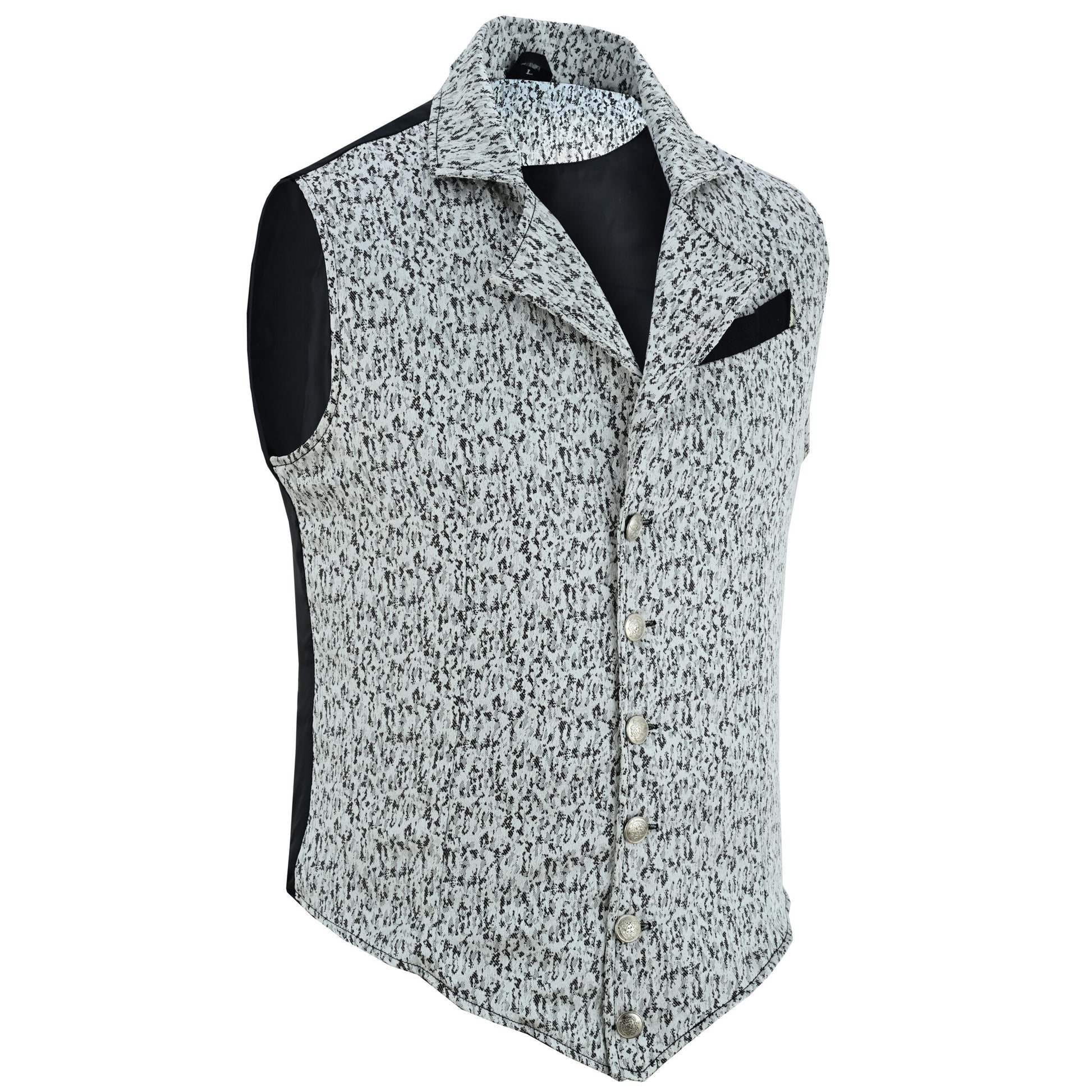 Handmade White Men's Victorian Suit Gentleman Vest Steampunk Gothic Waistcoat/Usa