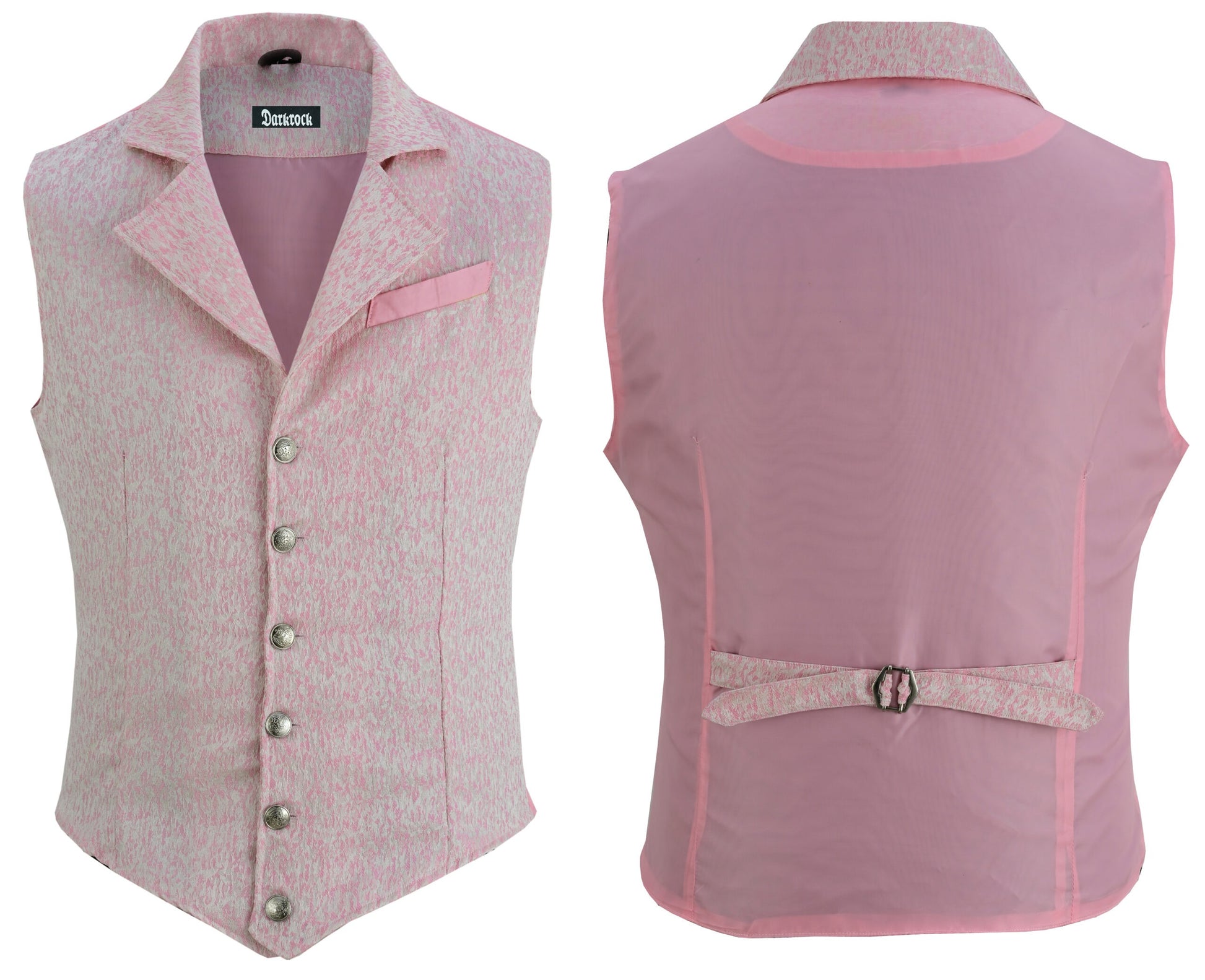 Handmade Pink Men's Victorian Suit Gentleman Vest Steampunk Gothic Waistcoat/Usa