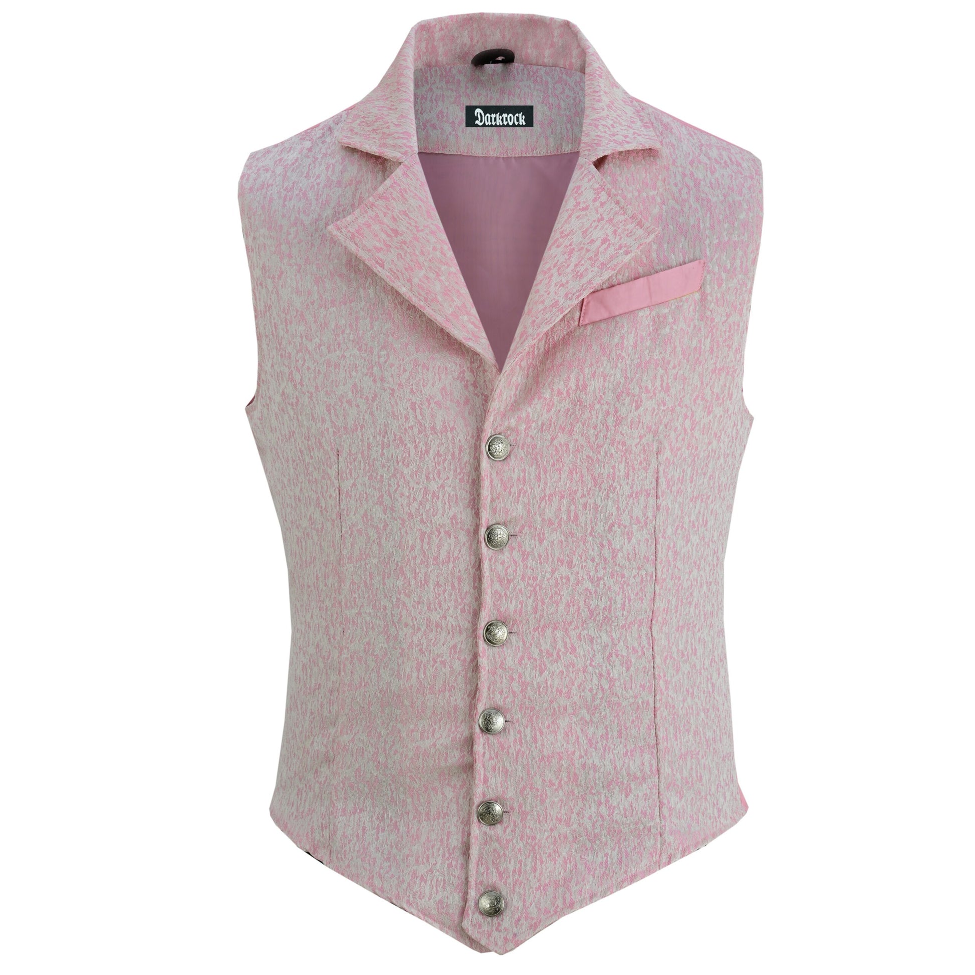 Handmade Pink Men's Victorian Suit Gentleman Vest Steampunk Gothic Waistcoat/Usa