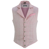 Handmade Pink Men's Victorian Suit Gentleman Vest Steampunk Gothic Waistcoat/Usa