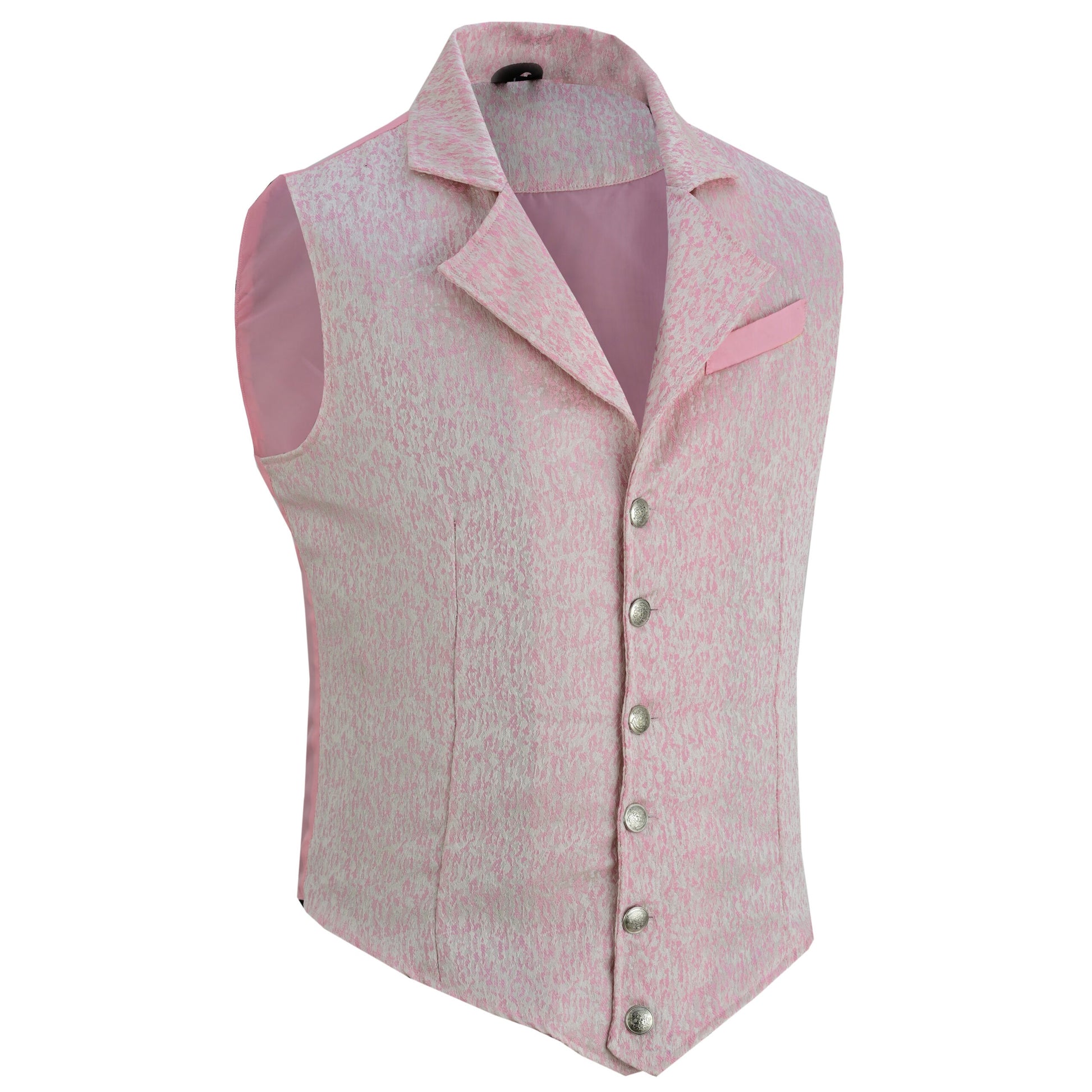 Handmade Pink Men's Victorian Suit Gentleman Vest Steampunk Gothic Waistcoat/Usa